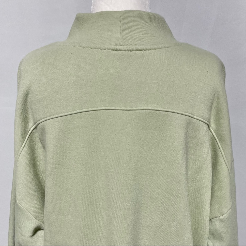 Knox Rose Ruched Side Long Sleeve Mock Neck Sweatshirt Light Green Size XXL - Picture 11 of 15